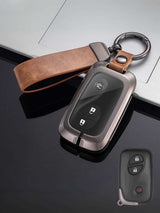 Lexus Key Fob Cover with Leather & Metal Frame