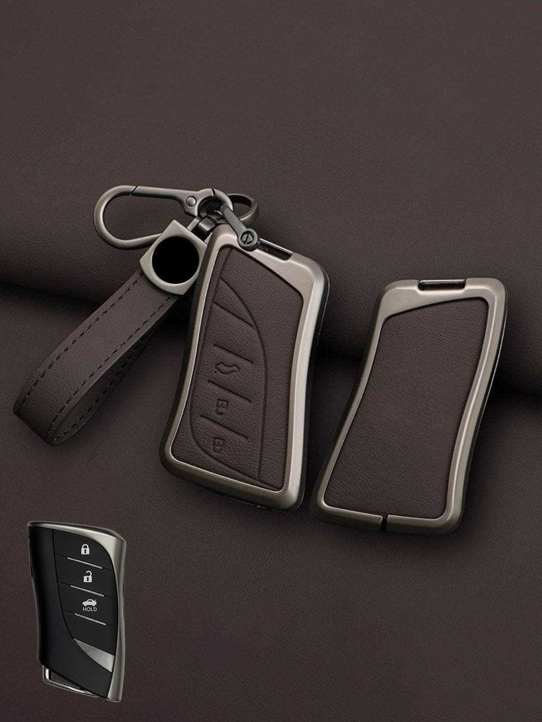 Lexus Key Genuine Leather & Metal Frame