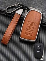 Lexus Key Fob Cover with Leather & Metal Frame