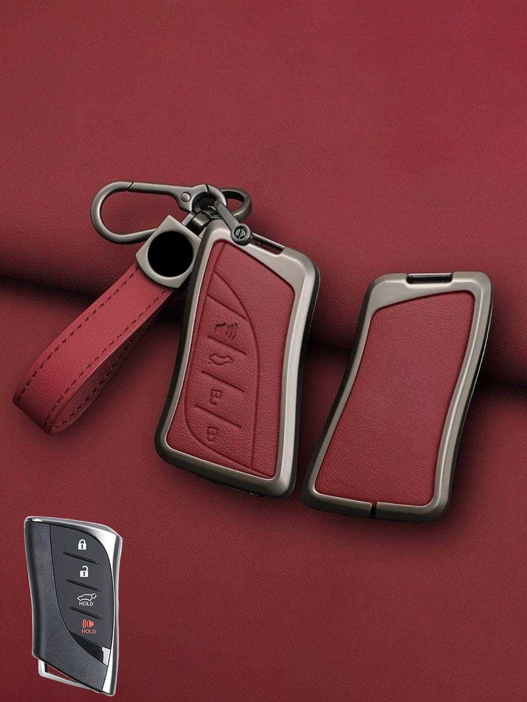Lexus Key Genuine Leather & Metal Frame