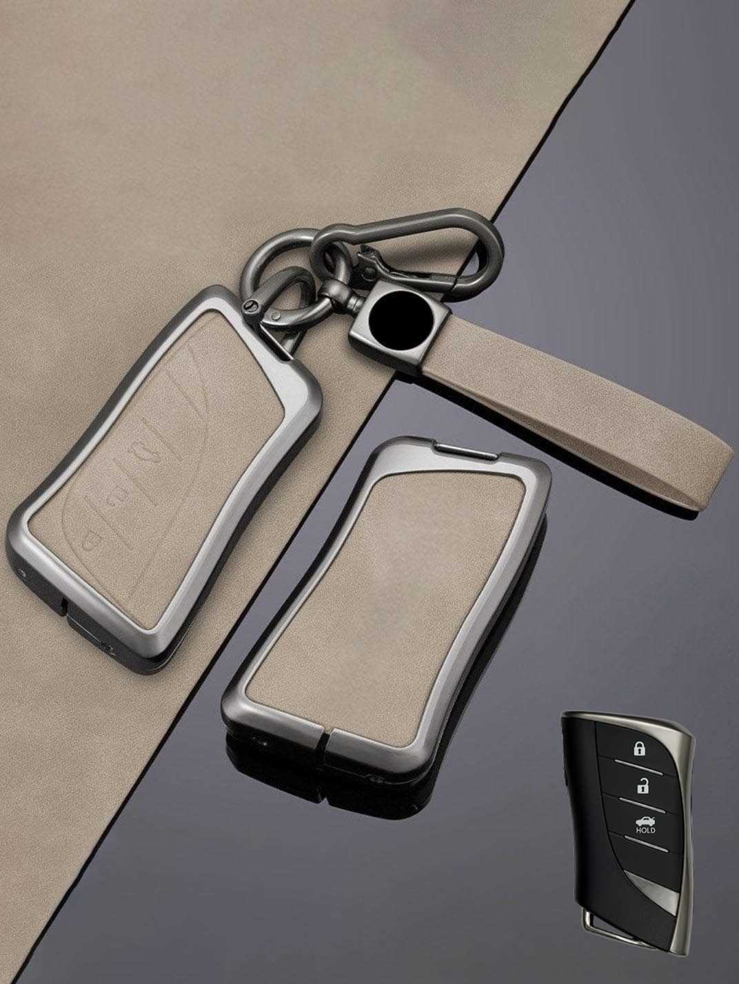 Vintage Leather Metal Alloy Lexus Key Cover