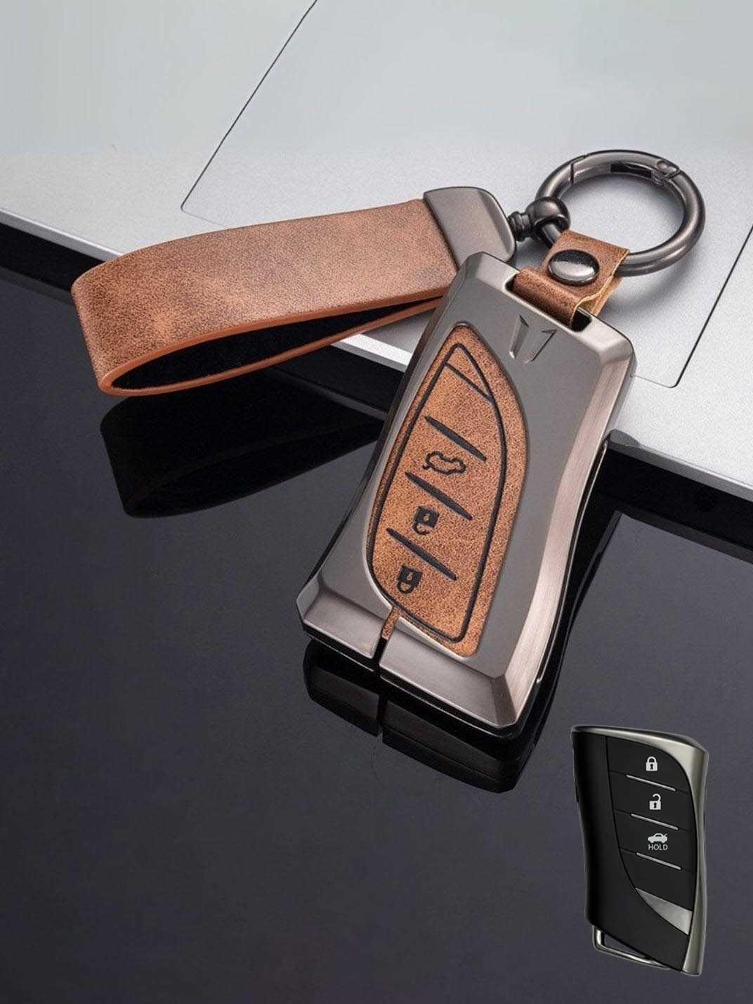 Lexus Key Genuine Leather & Metal Frame