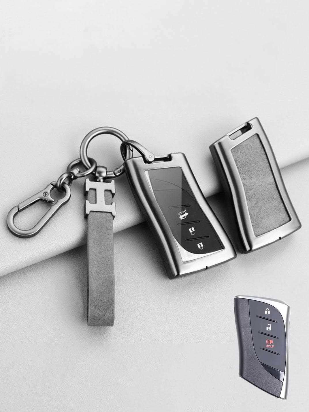 Vintage Leather Metal Alloy Lexus Key Cover