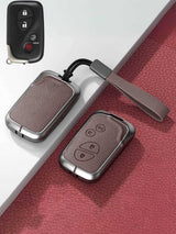 Lexus Key Fob Cover with Leather & Metal Frame