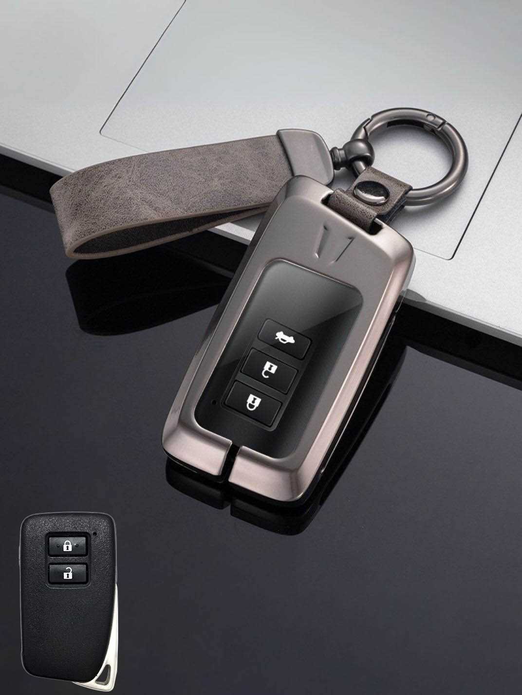 Vintage Leather Metal Alloy Lexus Key Cover