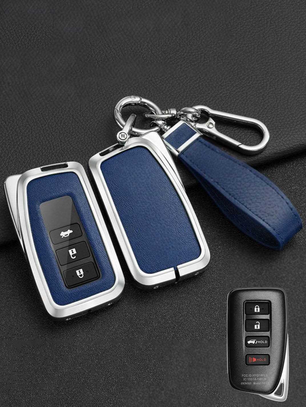 Lexus Key Fob Cover with Leather & Metal Frame