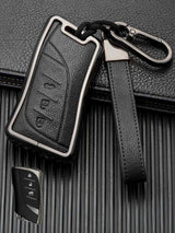 Lexus Key Fob Cover with Leather & Metal Frame