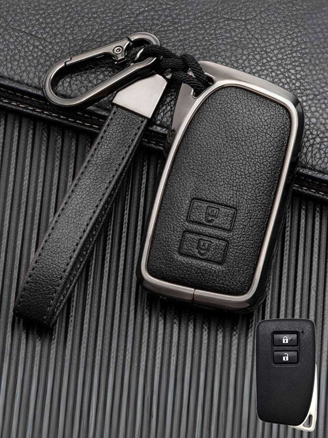 Lexus Key Fob Cover with Leather & Metal Frame