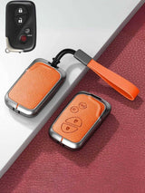 Lexus Key Fob Cover with Leather & Metal Frame