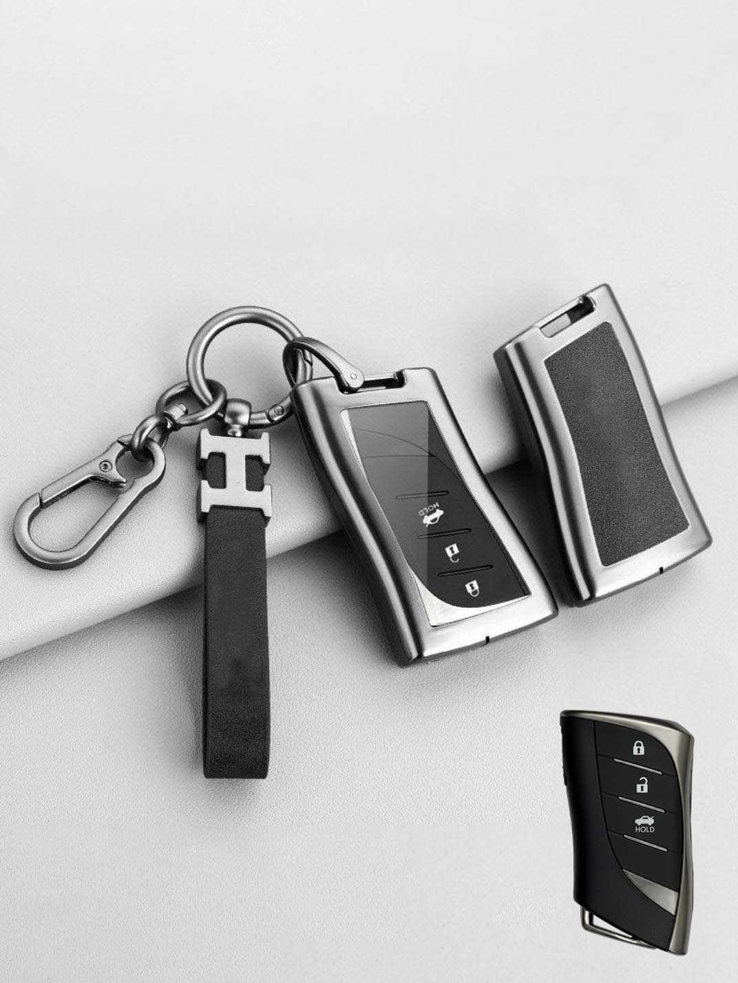 Vintage Leather Metal Alloy Lexus Key Cover