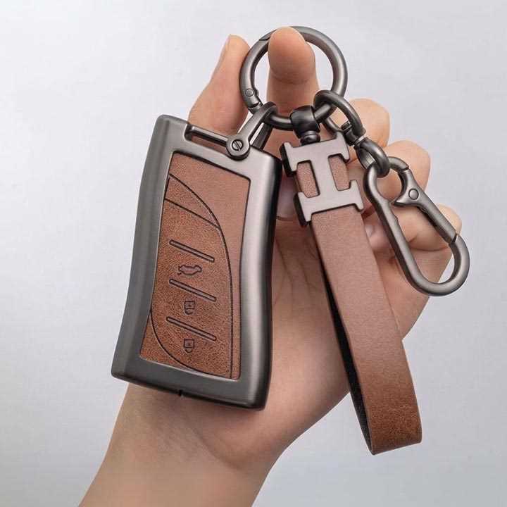 Vintage Leather Metal Alloy Lexus Key Cover