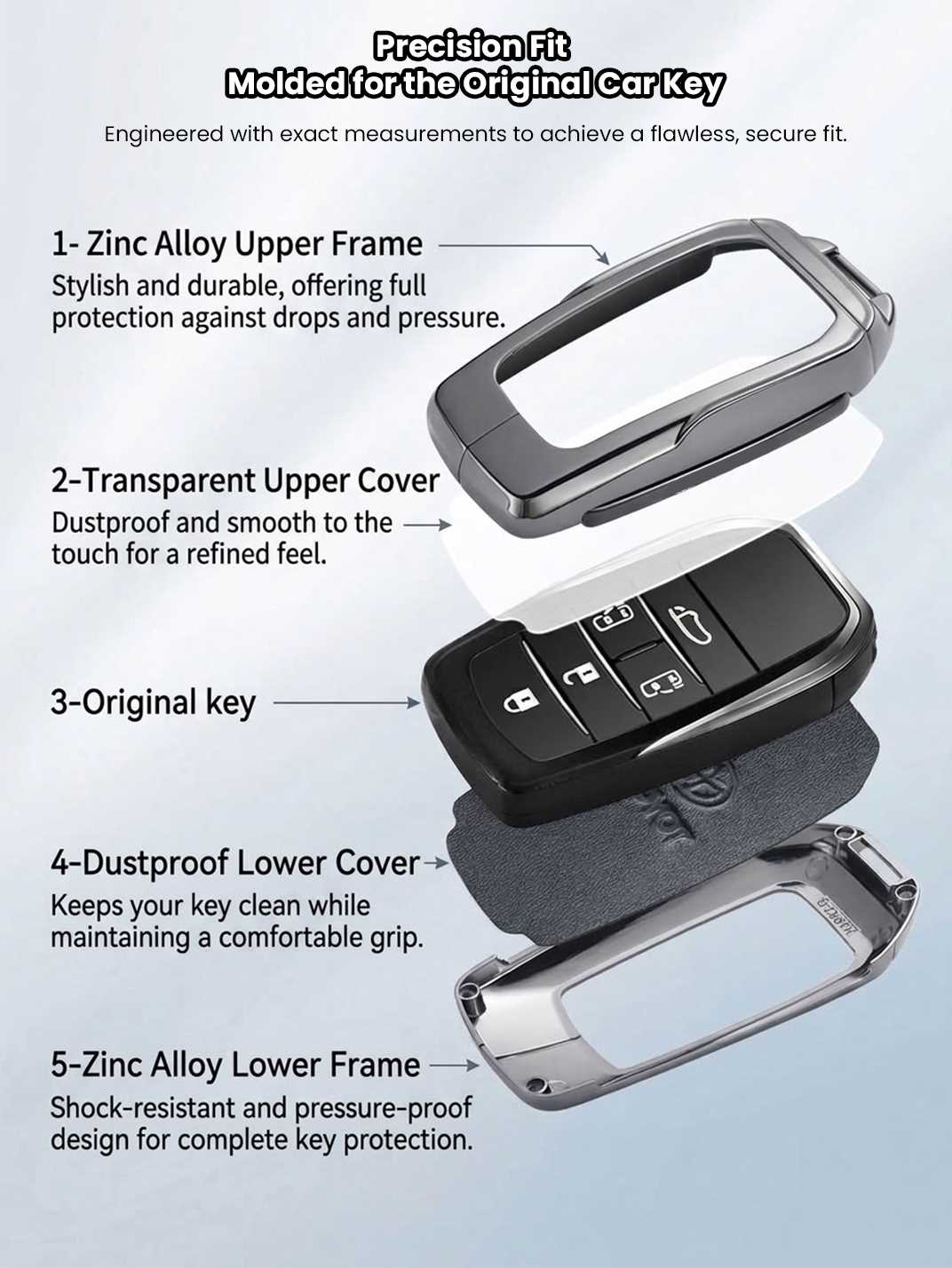Premium Visible-Button Toyota Key Shell