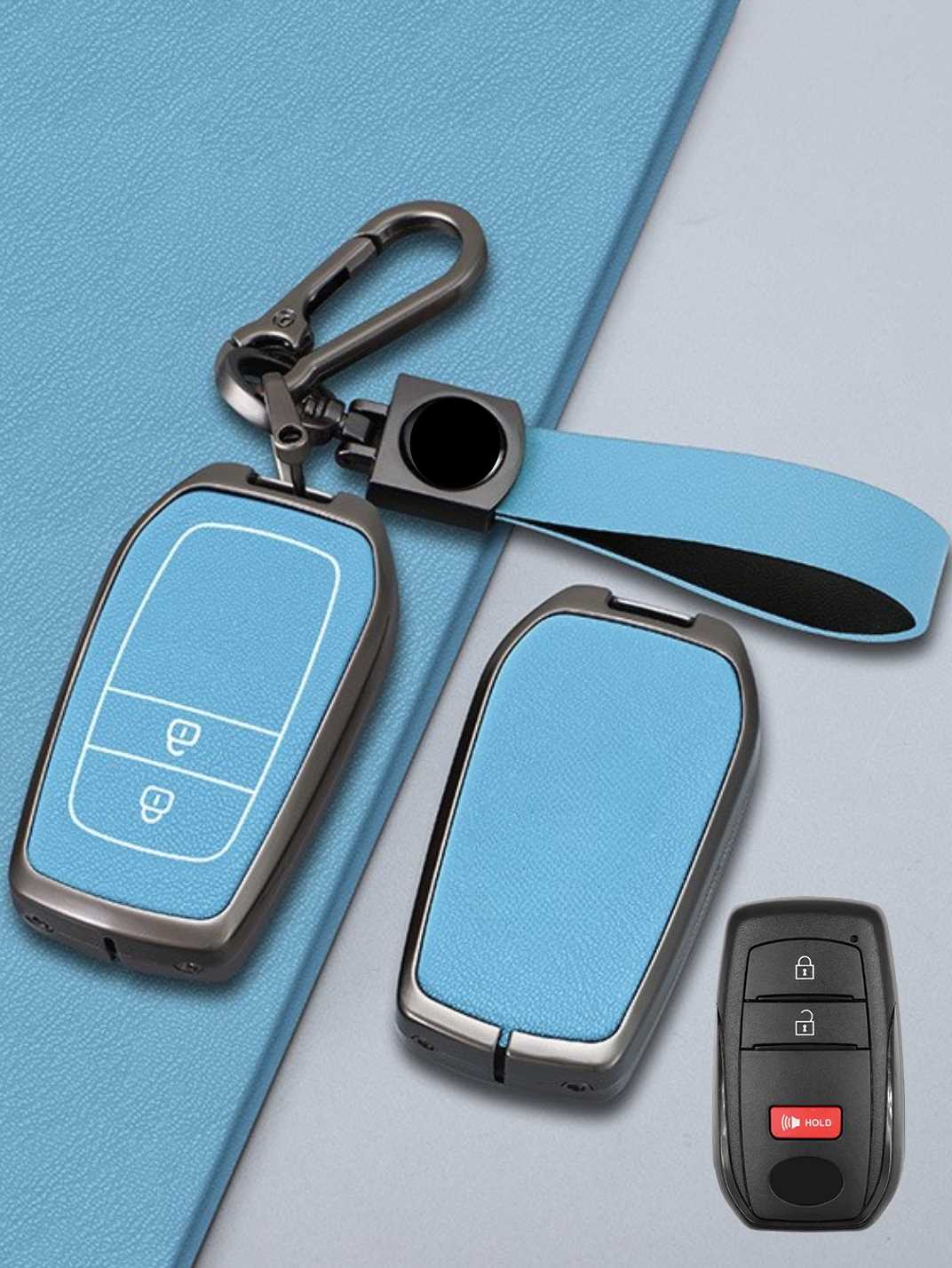 Toyota Key Genuine Leather & Metal Frame
