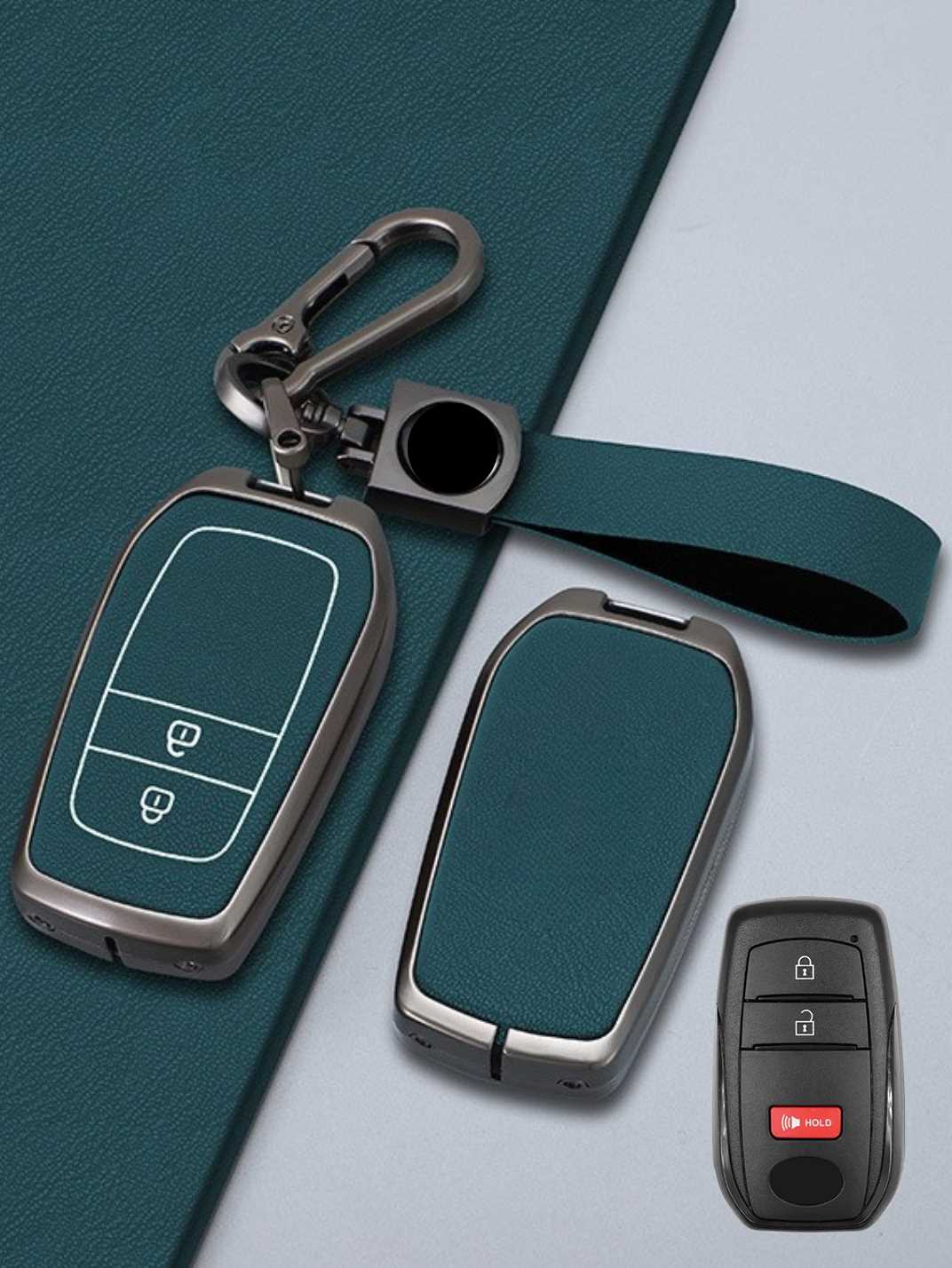Toyota Key Genuine Leather & Metal Frame