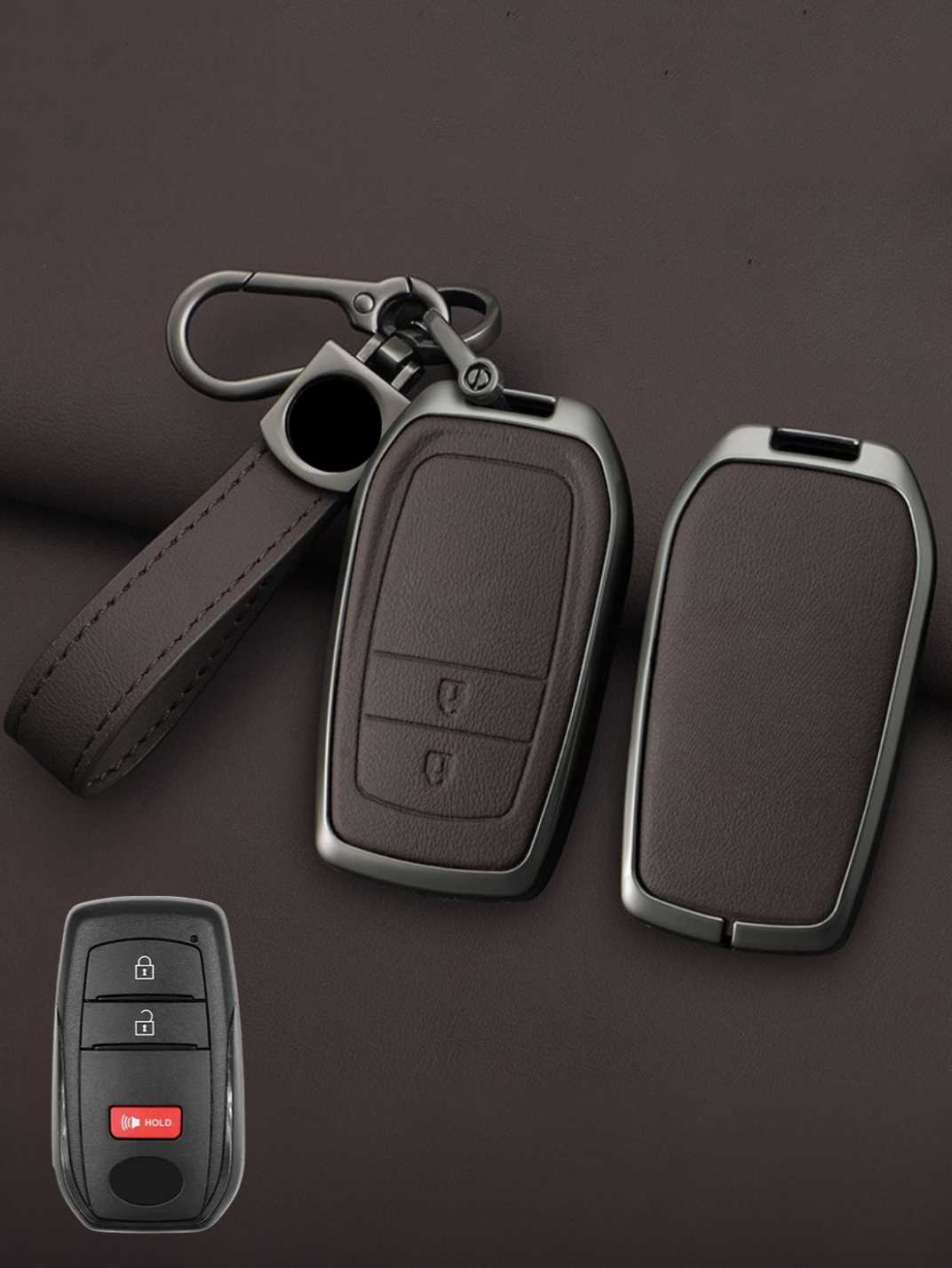 Toyota Key Genuine Leather & Metal Frame