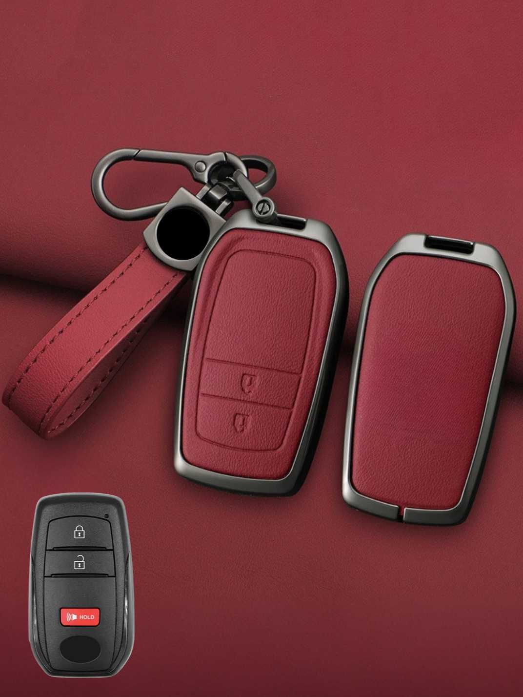 Toyota Key Genuine Leather & Metal Frame