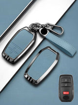 Vintage Leather Metal Alloy Toyota Key Cover