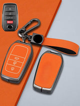 Toyota Key Genuine Leather & Metal Frame