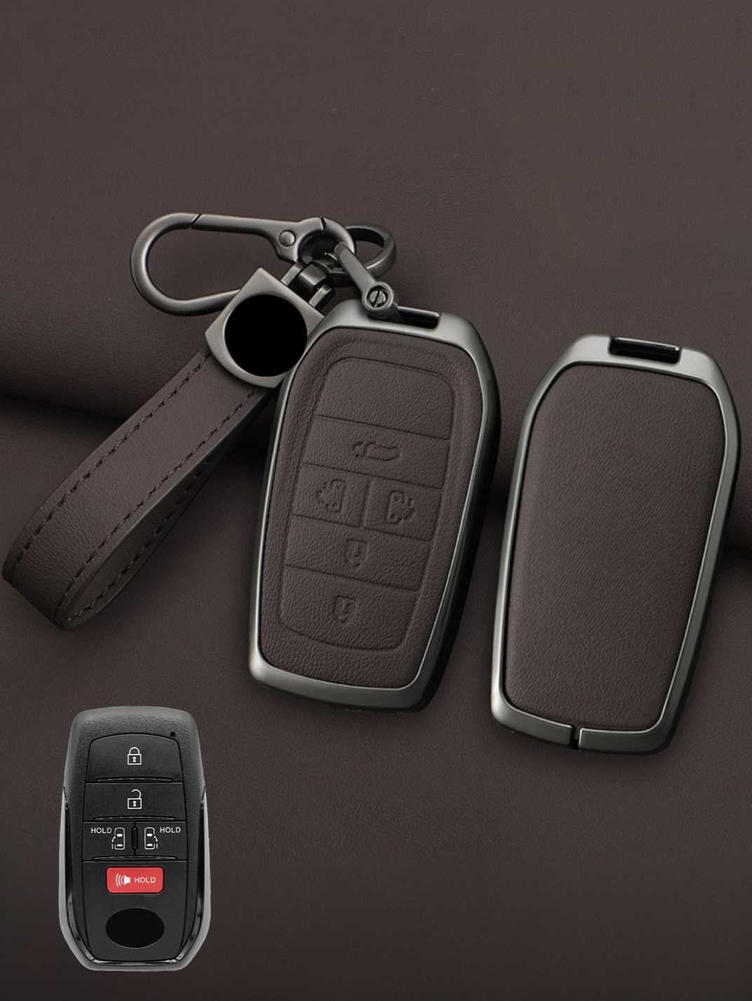Toyota Key Genuine Leather & Metal Frame