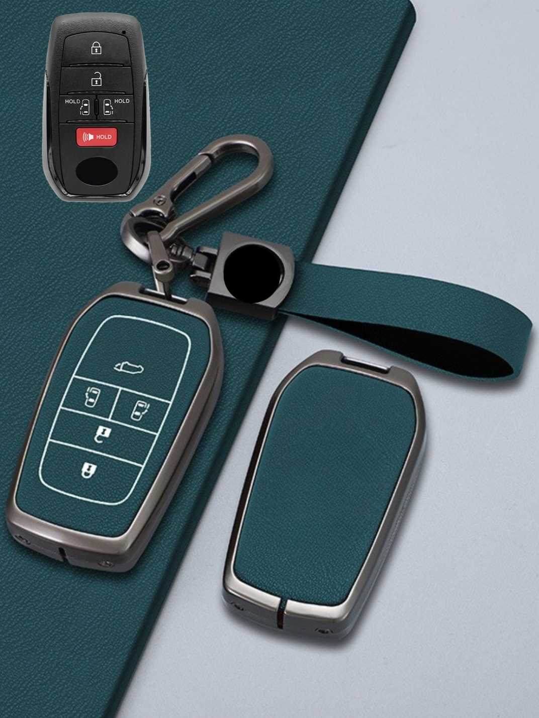 Toyota Key Genuine Leather & Metal Frame