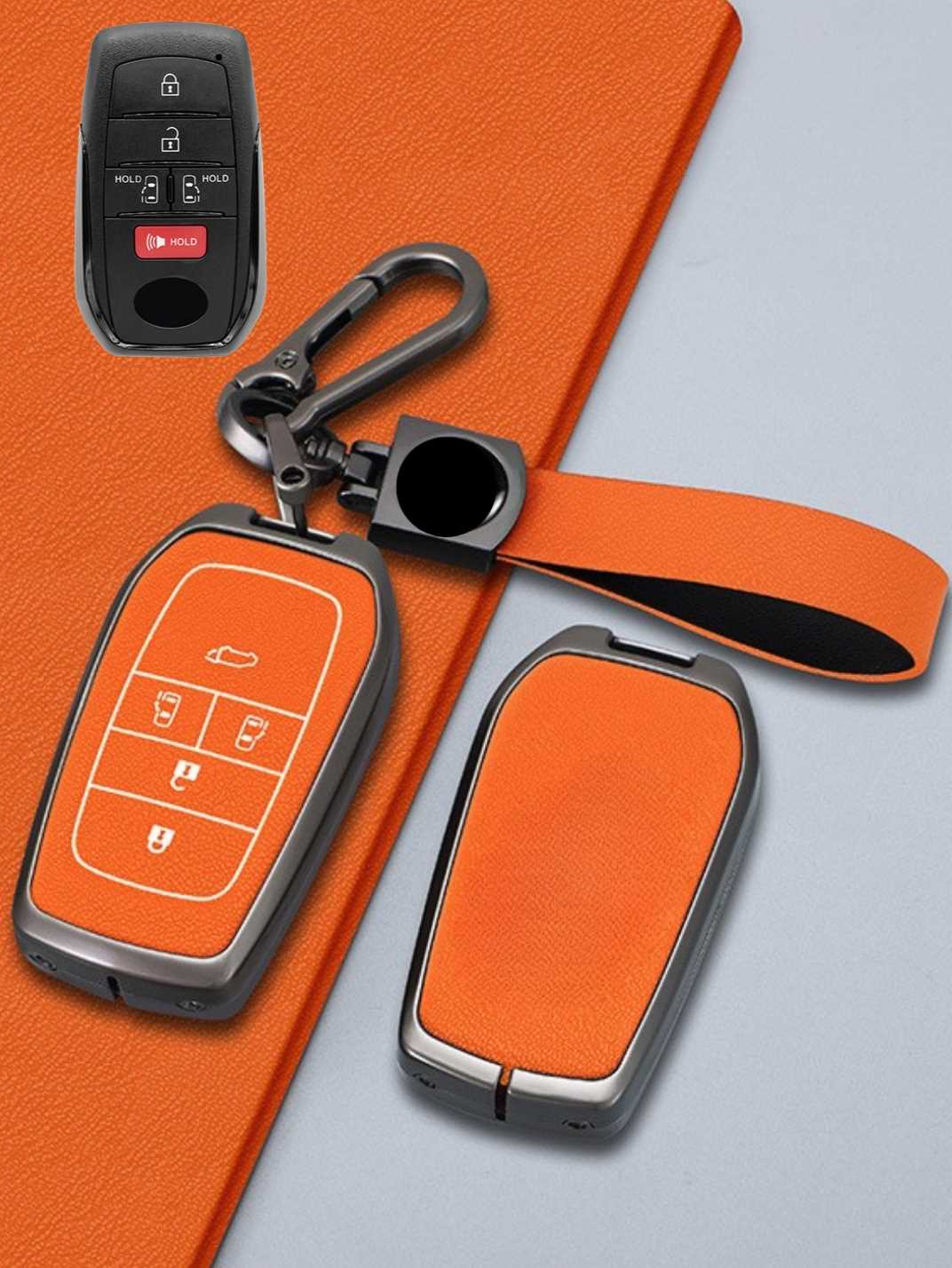 Toyota Key Genuine Leather & Metal Frame