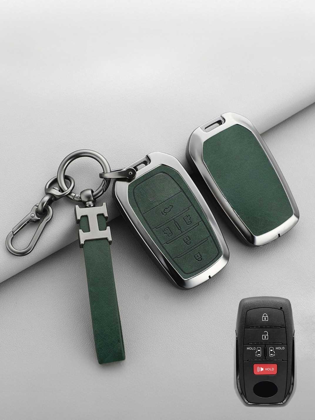 Vintage Leather Metal Alloy Toyota Key Cover