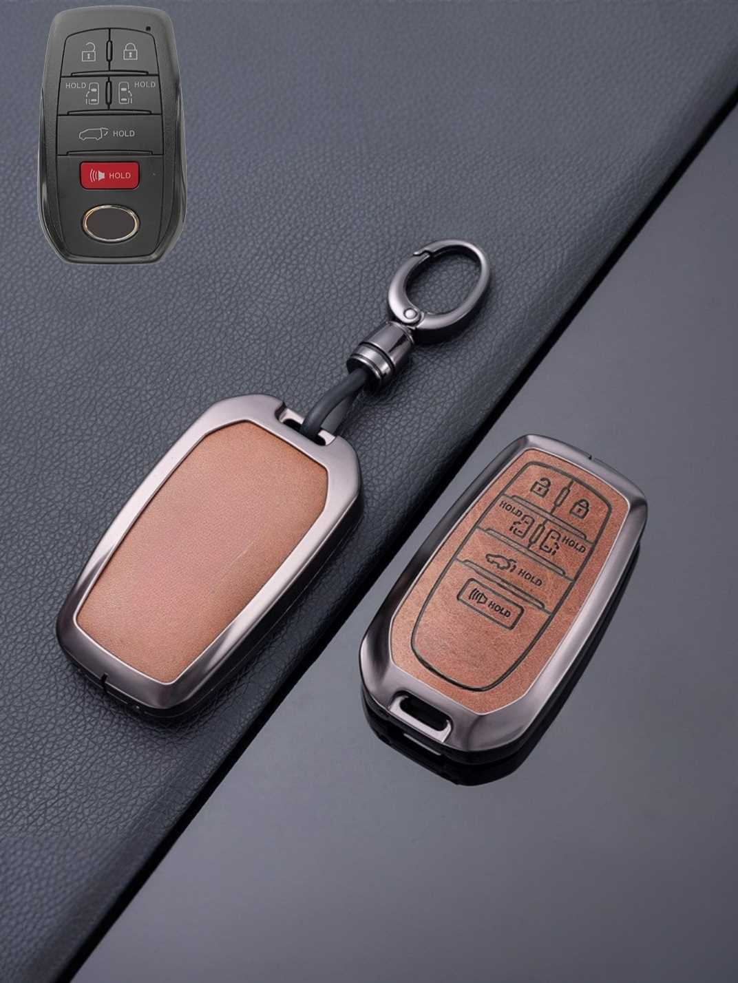 Toyota Key Genuine Leather & Metal Frame