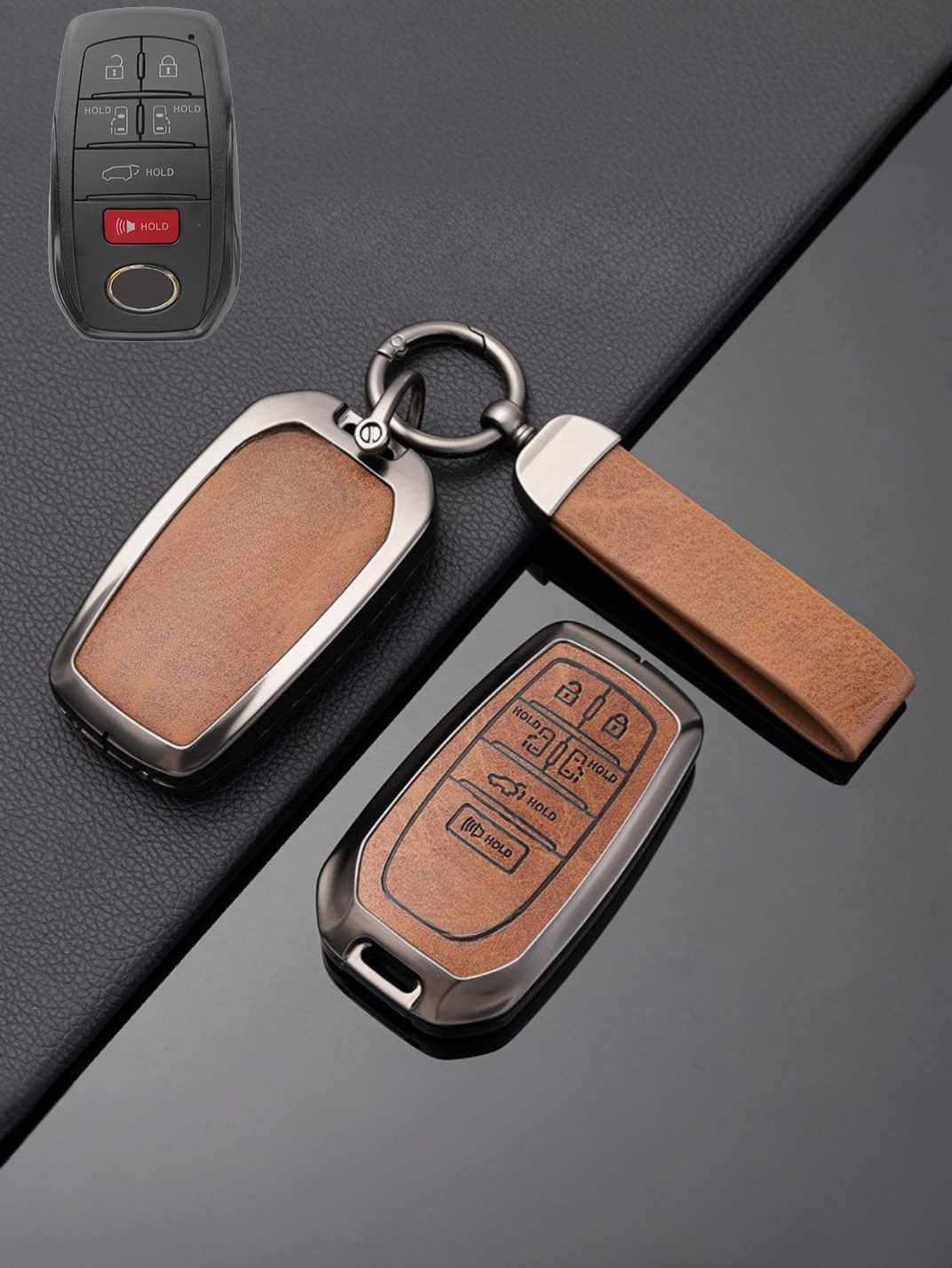 Toyota Key Genuine Leather & Metal Frame