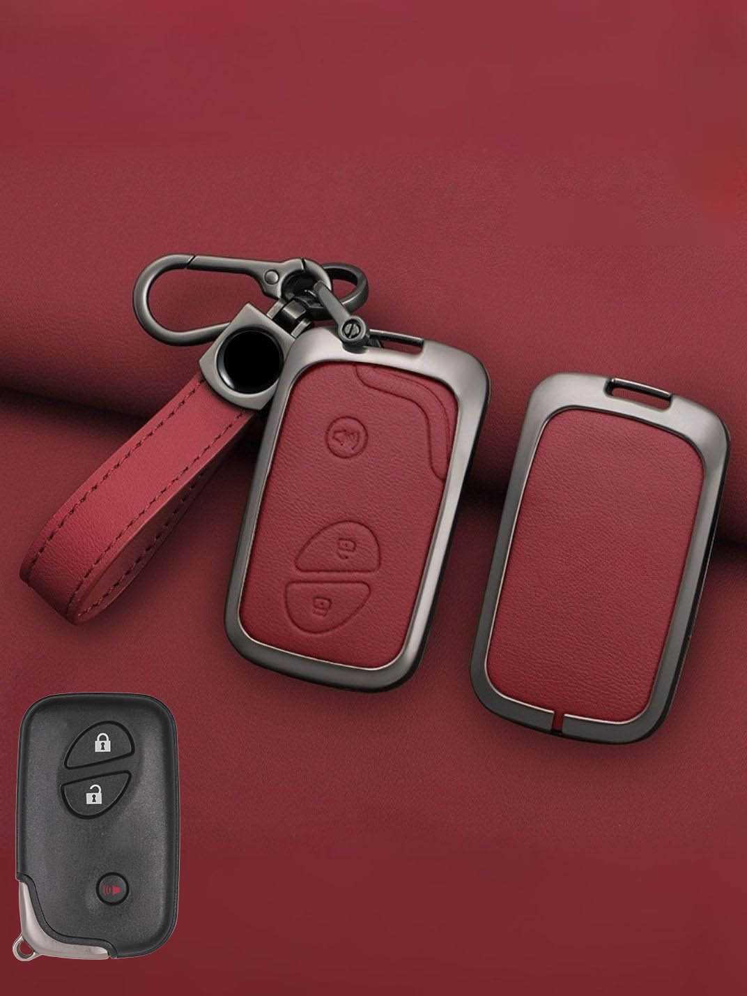 Lexus Key Genuine Leather & Metal Frame