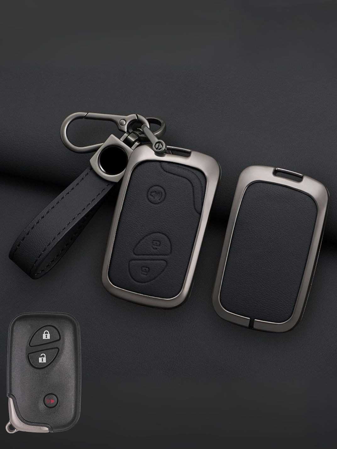 Lexus Key Genuine Leather & Metal Frame