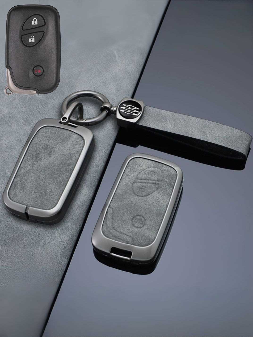 Vintage Leather Metal Alloy Lexus Key Cover