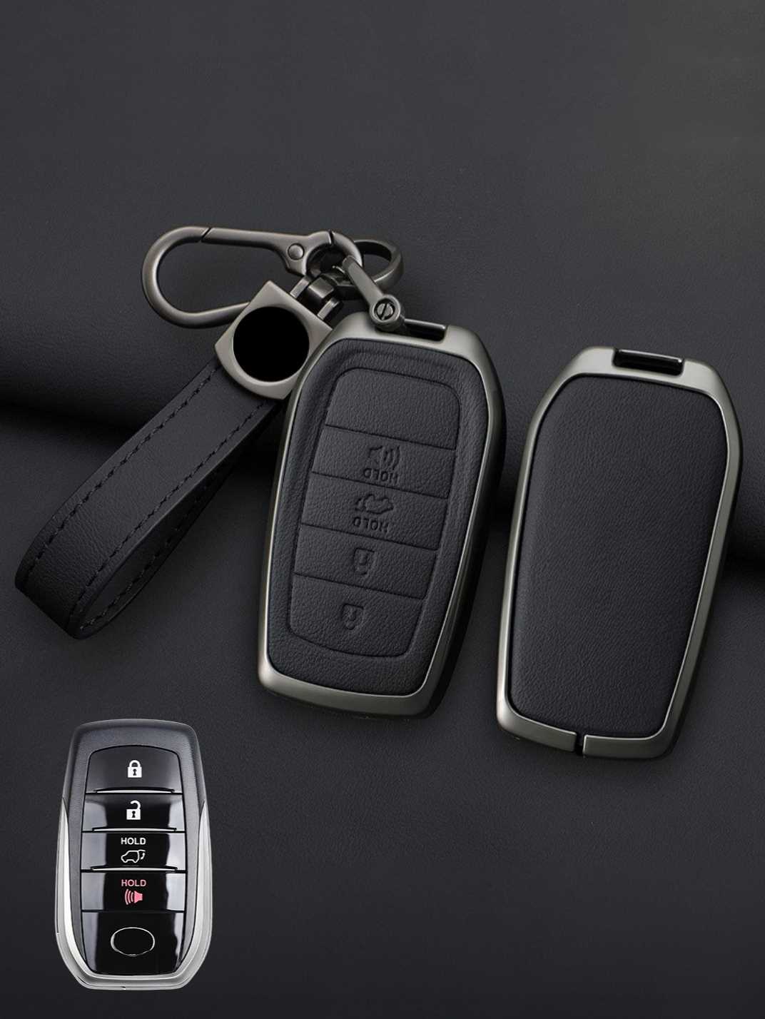 Toyota Key Genuine Leather & Metal Frame