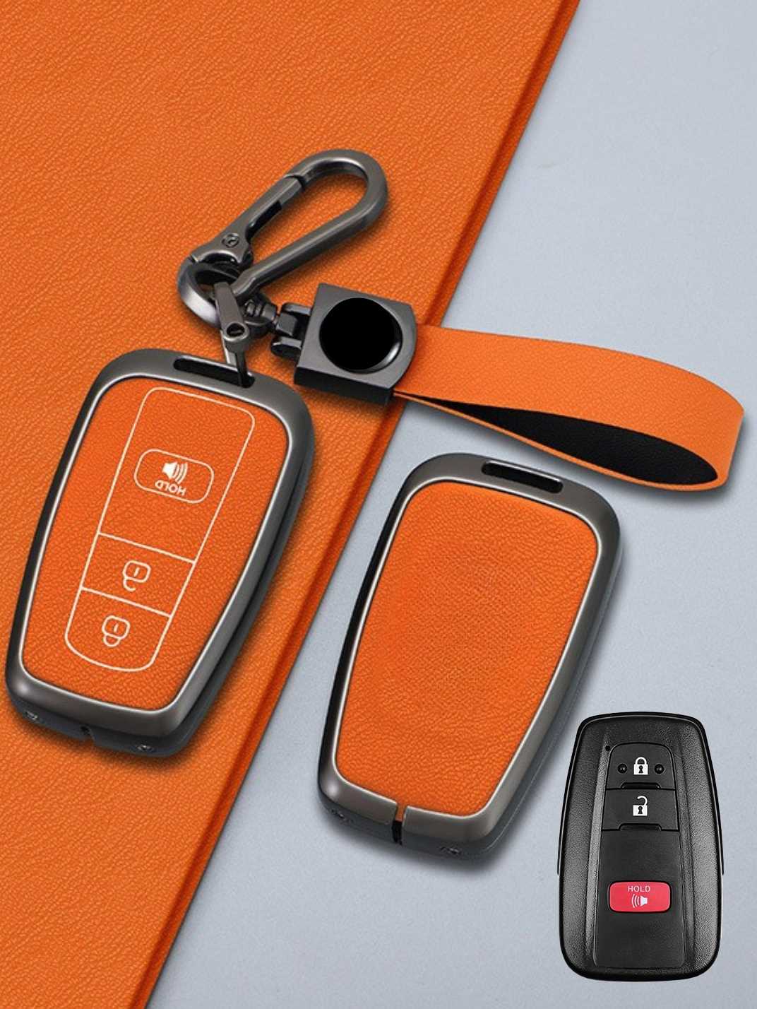 Toyota Key Genuine Leather & Metal Frame