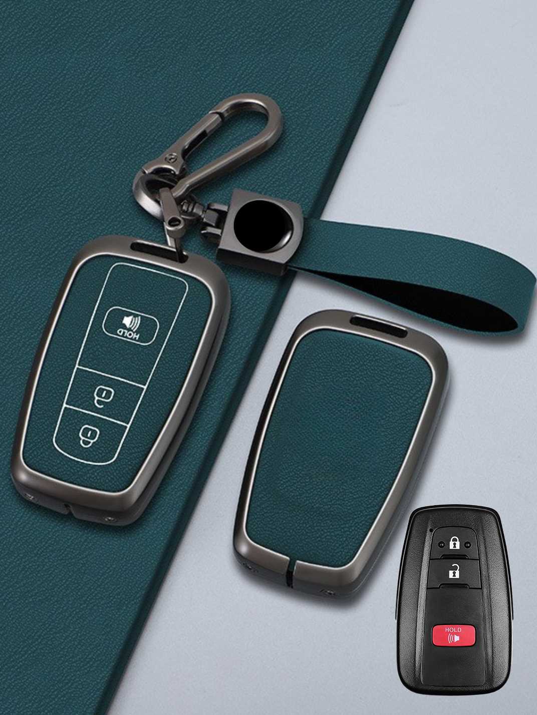 Toyota Key Genuine Leather & Metal Frame