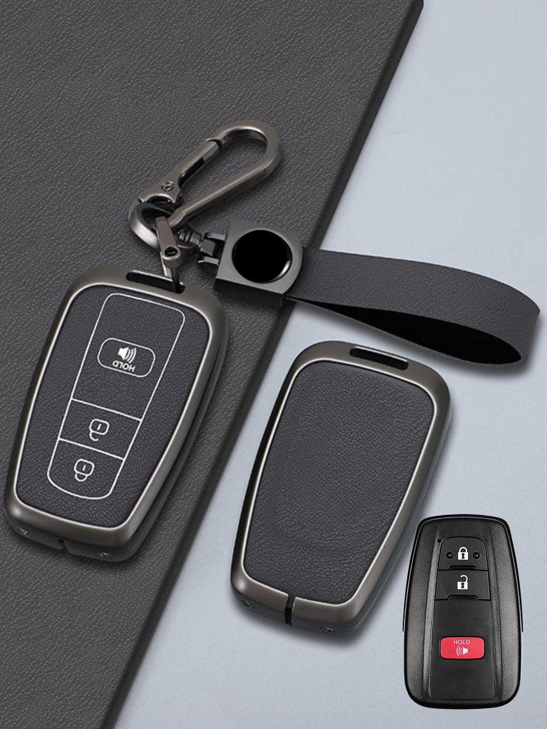 Toyota Key Genuine Leather & Metal Frame