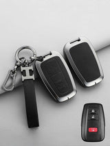 Vintage Leather Metal Alloy Toyota Key Cover