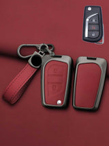 Toyota Key Genuine Leather & Metal Frame