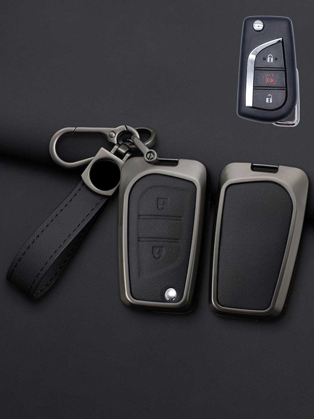 Toyota Key Genuine Leather & Metal Frame
