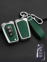 Toyota Key Fob Cover with Leather & Metal Frame