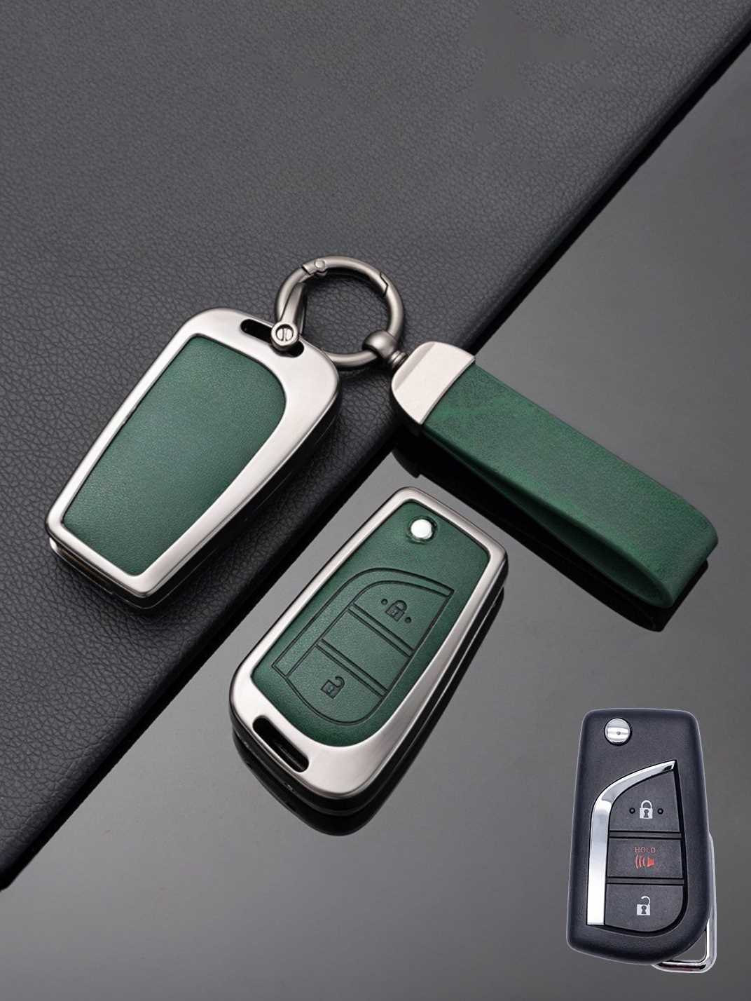 Toyota Key Genuine Leather & Metal Frame