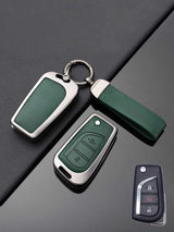 Toyota Key Genuine Leather & Metal Frame