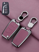 Toyota Key Fob Cover with Leather & Metal Frame