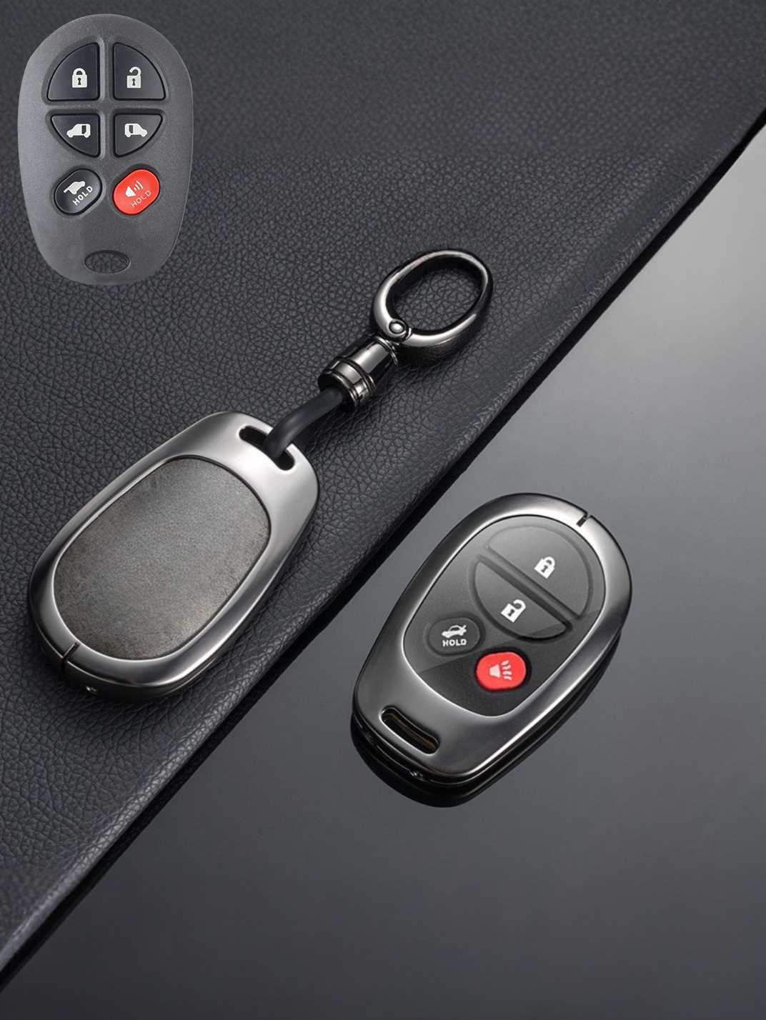 Vintage Leather Metal Alloy Toyota Key Cover