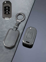 Honda Key Fob Cover with Leather & Metal Frame