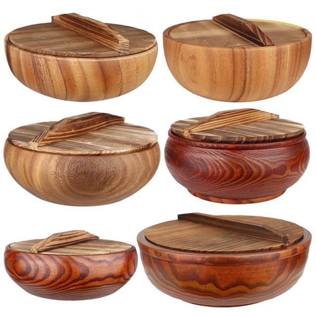 Large Salad Bowl, Wooden Bowl, Handmade Acacia Wood Big Bowl for