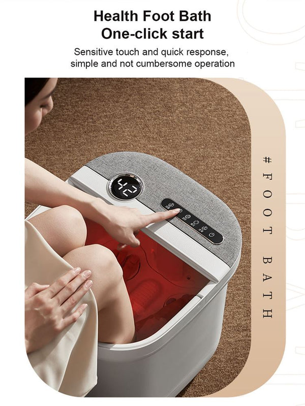 Foot Spa Bath With Removable Massager Relaxation Healthy Shiatsu Massage Balls Calf Foot Soak Basin With Constant Temperature Heating