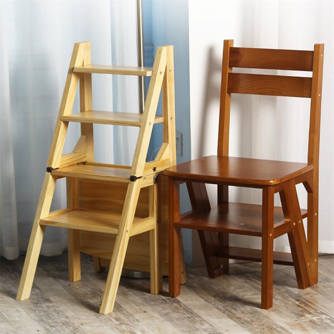 Step Based Chair Wooden Step Stool Chair