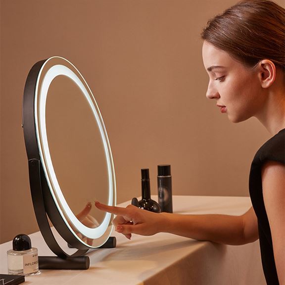Martoffes™ Runder dreifarbiger LED-Make-up-Spiegel