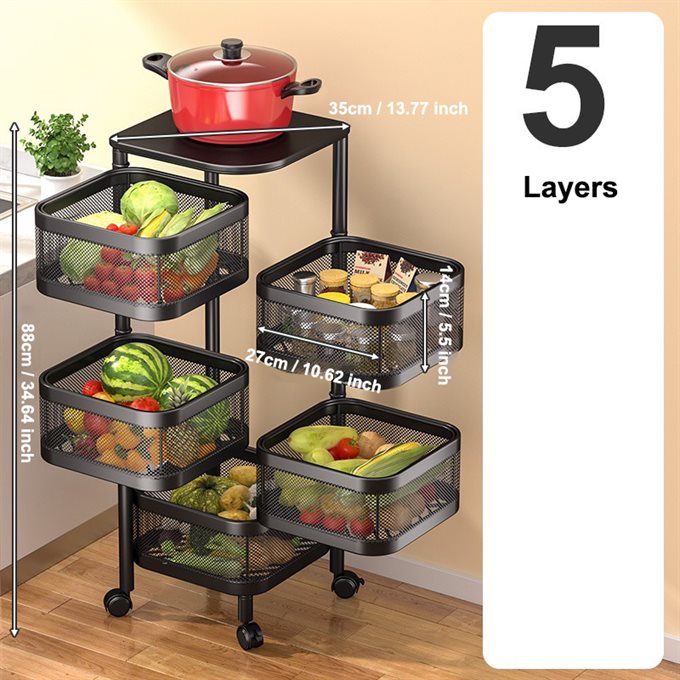 Martoffes™ Rotatable Vegetable Multi-layer Kitchen Basket, vegetable basket,  fruit and vegetable basket, onion baskets, fruit and vegetable storage –  Martoffes Store