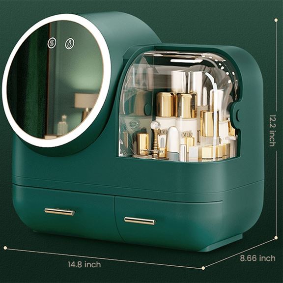 Martoffes™ LED-Make-up-Aufbewahrungsbox mit Ventilator